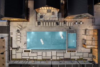 Top view of pool at night
